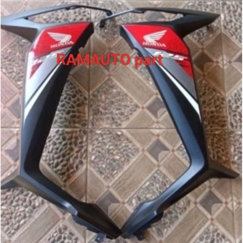#cover sayap#body sayap samping#supra x 125 fi#honda supra x 125  fi warna hitam doff + striping