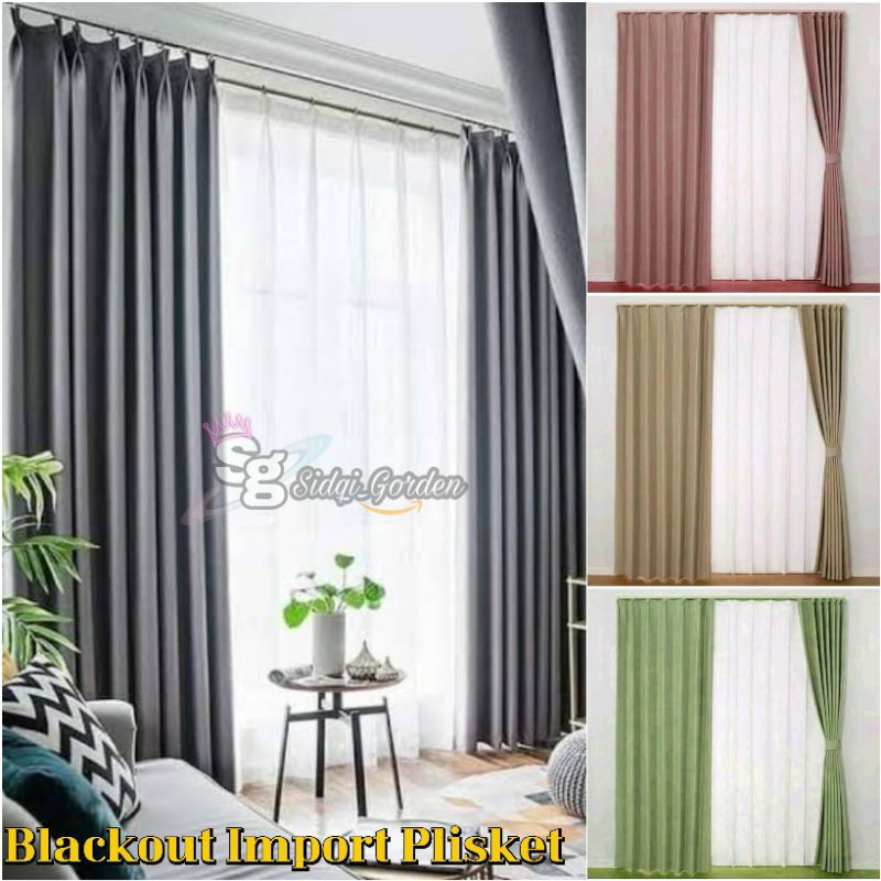 Gorden Balckout Import | Gorden Polos Plisket | Gorden Jendela dan Pintu | Gorden panjang 2 meter