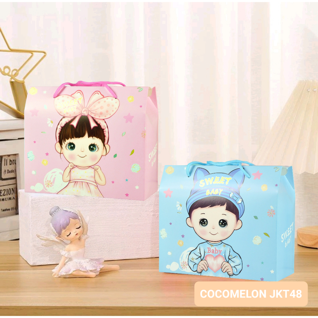 

PAPER BAG GOODIE BAG TAS SNACK SOUVENIR KADO PESTA ULANG TAHUN ANAK MOTIF PRINCESS SWEET BABY YANG LARGE