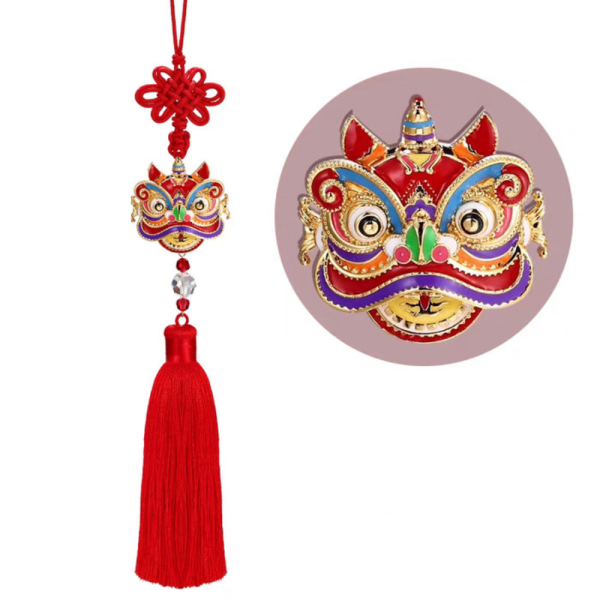 Unik Gantungan Merah Barongsai Naga Dekor Ornamen Imlek Jimat Lucky Charm - BARONG  YENPAO Murah