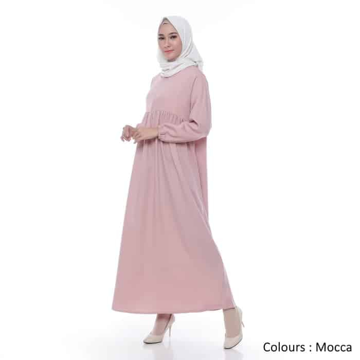 Dres Gamis Harian Ibu Emak Moka Mocca Coklat Simpel Polos Jumbo Terbaru 2024 Murah