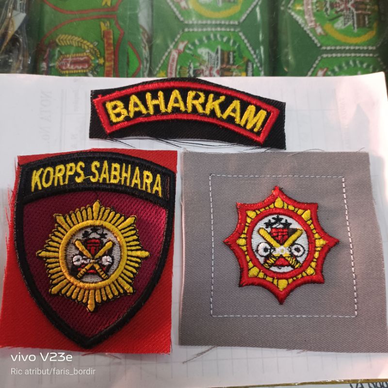 BET BORDIR LOGO KORP SABHARA BED POLRI SABHARA LOGO POLISI TIMBUL KORP SABHARA BET LOGO BAHARKAM TIM