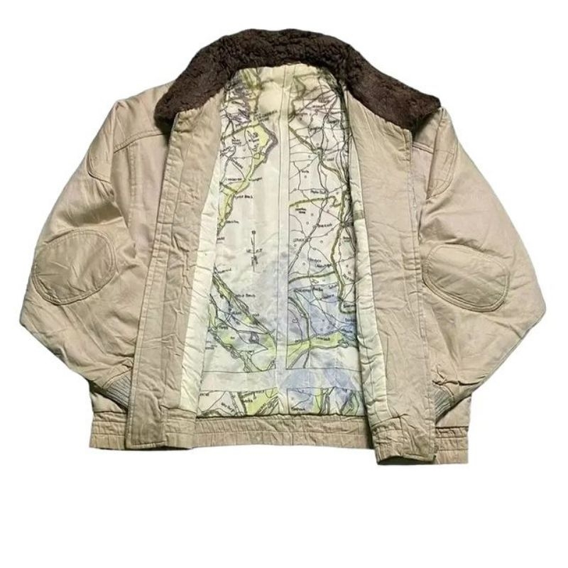vintage jaket casual kerah bulu
