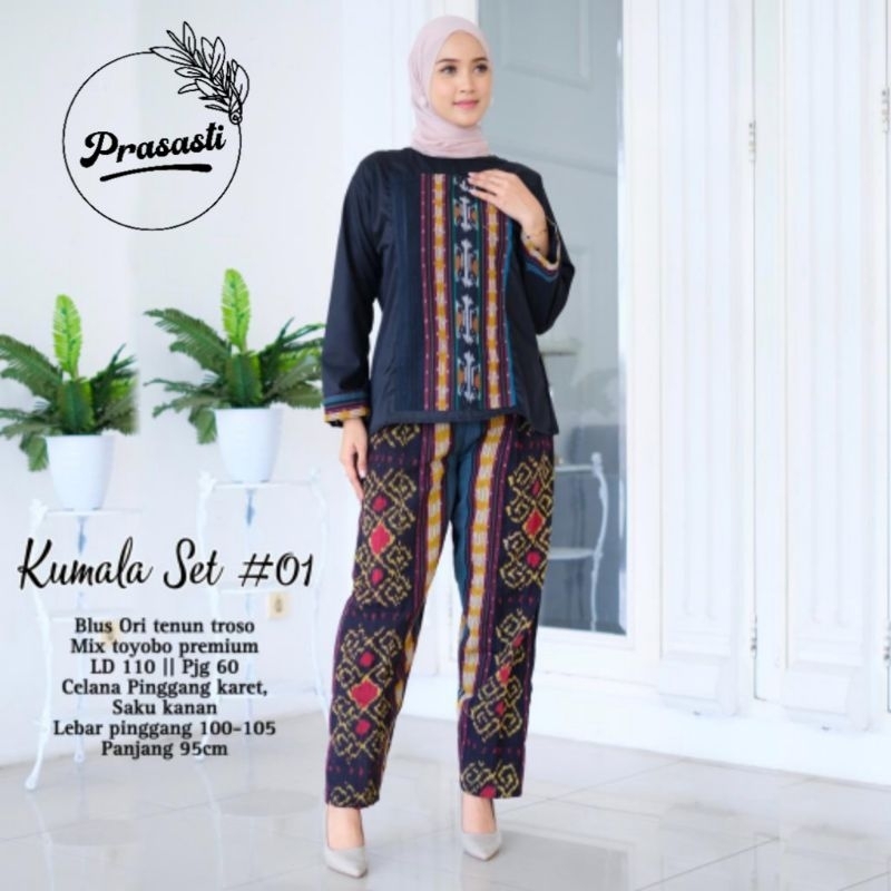 setelan celana tenun wanita KUMALA SET
