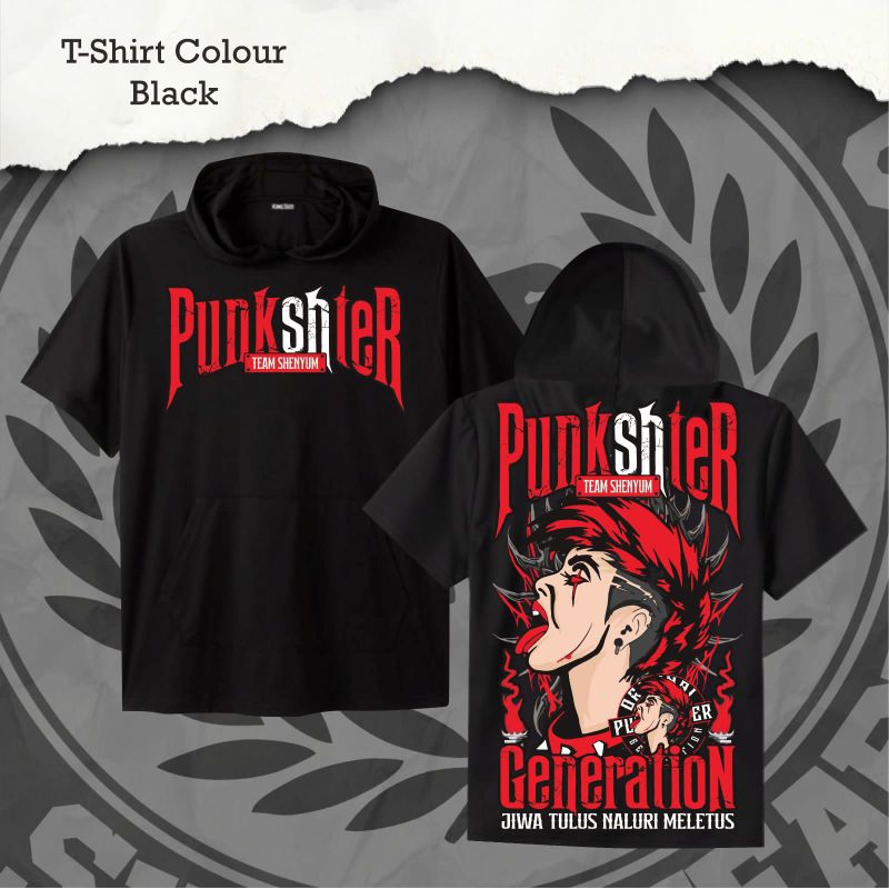 T-shirt Hoodie Punkshter Team Shenyum Generation Motif Warna Merah Terbaru Dan Keren
