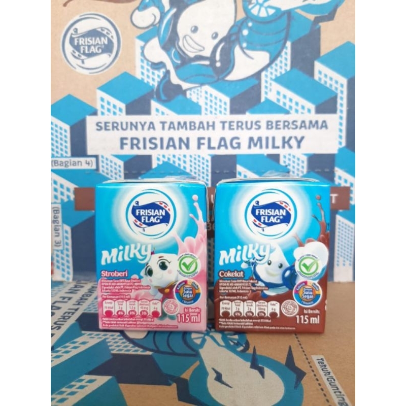 

Frisian Flag UHT milky strawberry dan coklat
