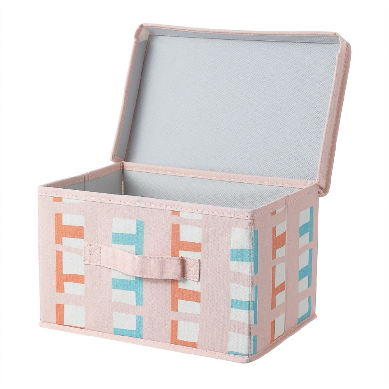 MINISO Kotak Penyimpanan Small Bahan Kain dengan Penutup / Fabric Storage Box with Cover S