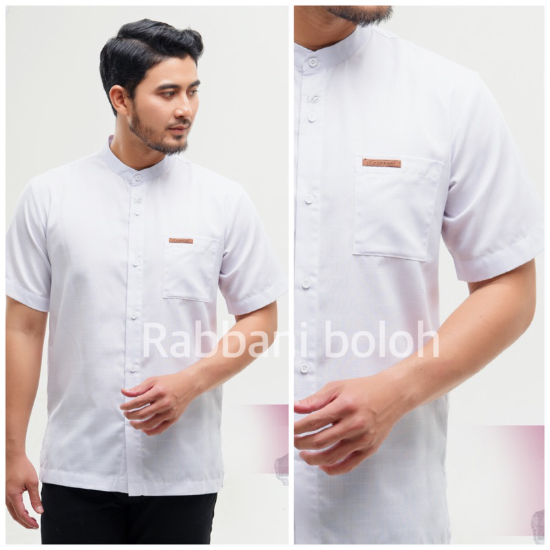 kemko syahdan - kemko adqory mst - baju koko rabbani - baju koko putih rabbani - baju koko lengan pa