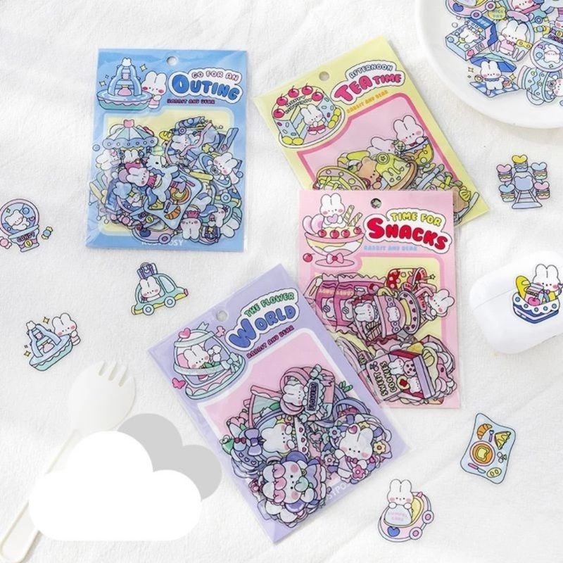 

40pcs/set Sticker rosyposy lucu bahan PET untuk jurnal/ deco