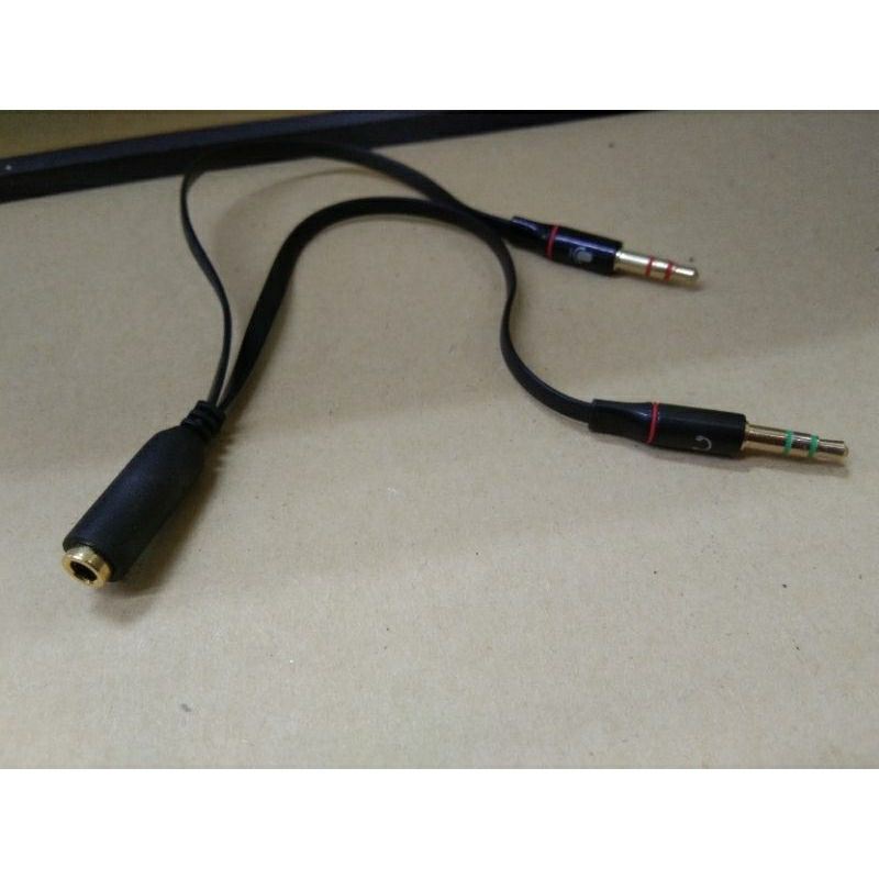 Kabel Aux Splitter Kabel Aux Audio& Mic 2 Male To Female Jack 3.5Mm