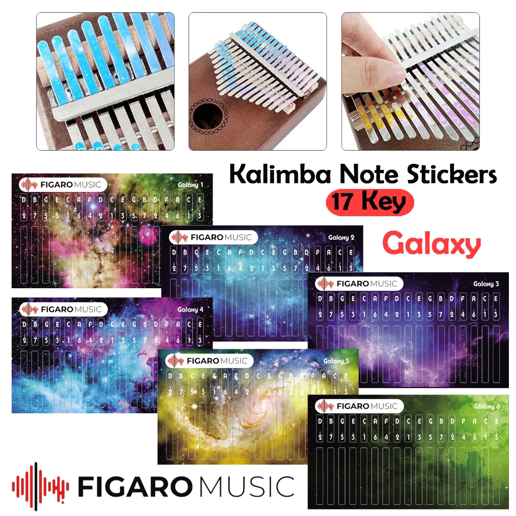 Sticker Kalimba 17 Keys / Stiker Kalimba - Seri Galaxy