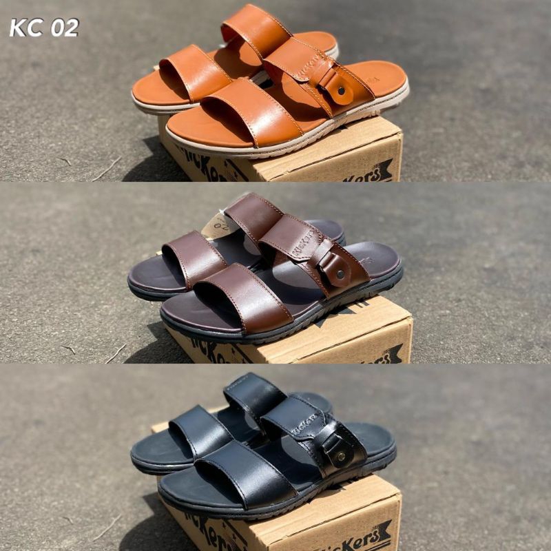 Sandal Selop Kulit Pria Sandal pria kulit Sandal Kulit Kickers Pria