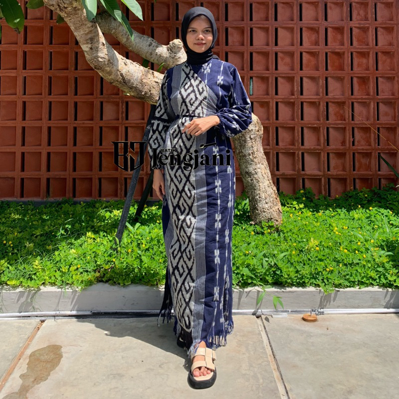 Gamis Tenun Etnik Maxy Laluna | Tenun Troso Ori Handmade Jepara