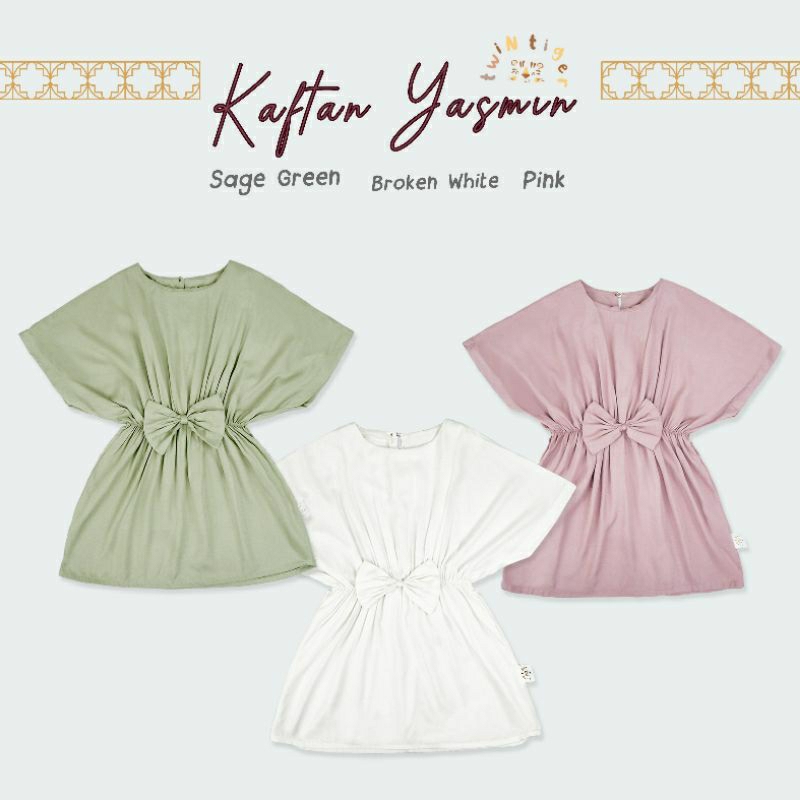 Twin Tiger KAFTAN YASMIN Kaftan Anak Perempuan 1-6 Tahun l Baju Muslim Anak /Baju Kaftan Anak Peremp