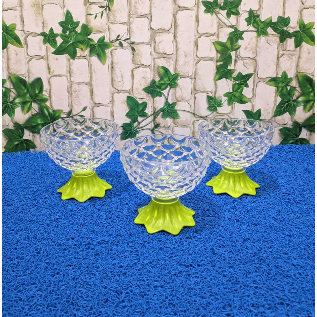 MANGKOK  ACRILIK PLASTIK KAKI (10CM) GOLDEN SUNKIST 5036 FOOD GRADE / MELAMIN NASI / ES / SUP TEBAL 