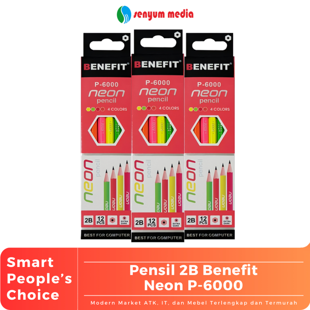 

Pensil 2B Benefit Neon P-6000 (1 Pack Isi 12 Pcs) (S:DZN)