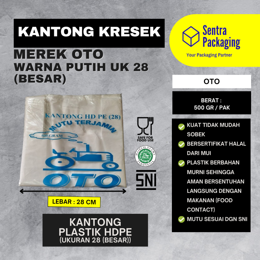 Kantong Plastik Kresek PUTIH SUSU Ukuran 28(Ukuran Besar)