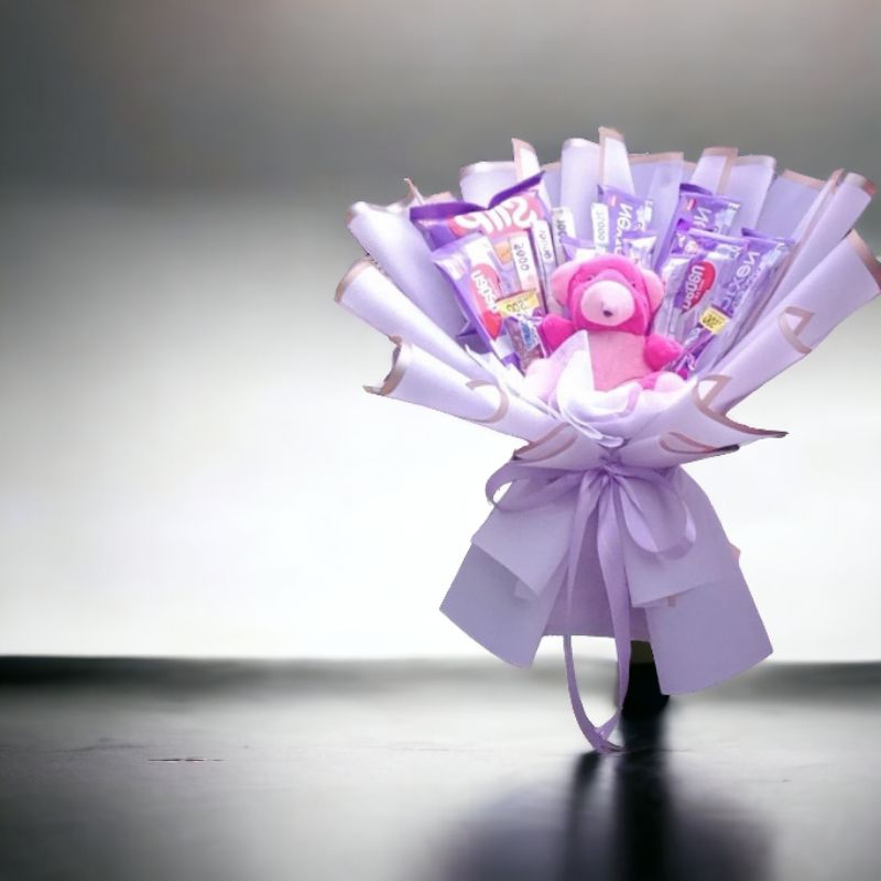 

bouket boneka dan snack