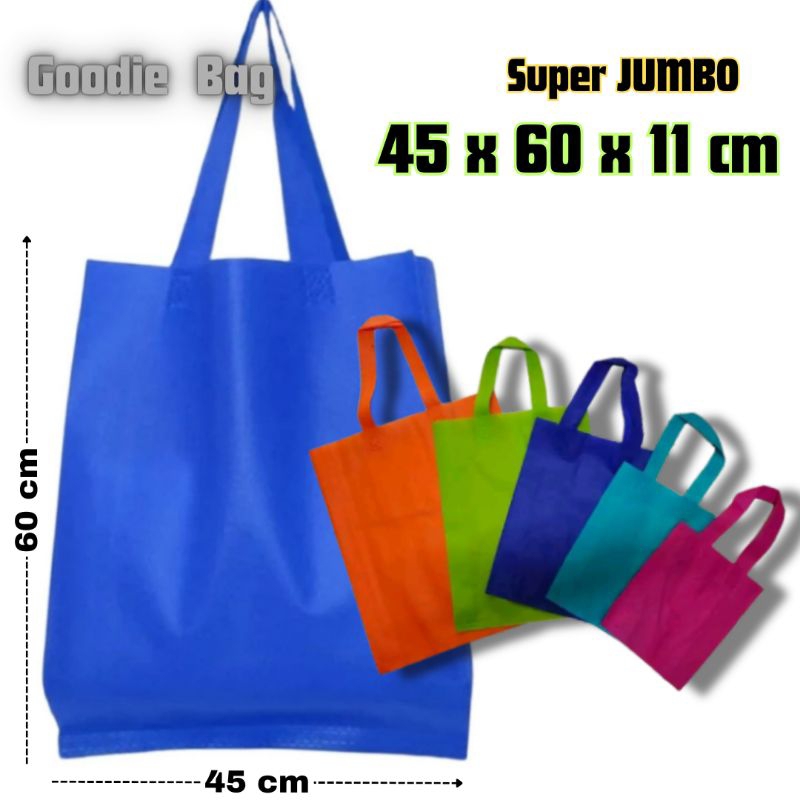 

Tas spunbond goodie bag 45x60x10 cm |tas kain belanja tas souvenir promosi,ultah,polos,sablon