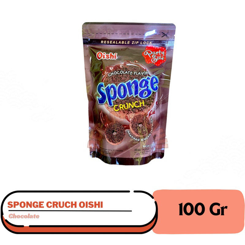 Sponge Crunch Oishi 100gr / Sponge Oishi Coklat / Sponge Strawberry / sponge oishi / Sponge Crunch /