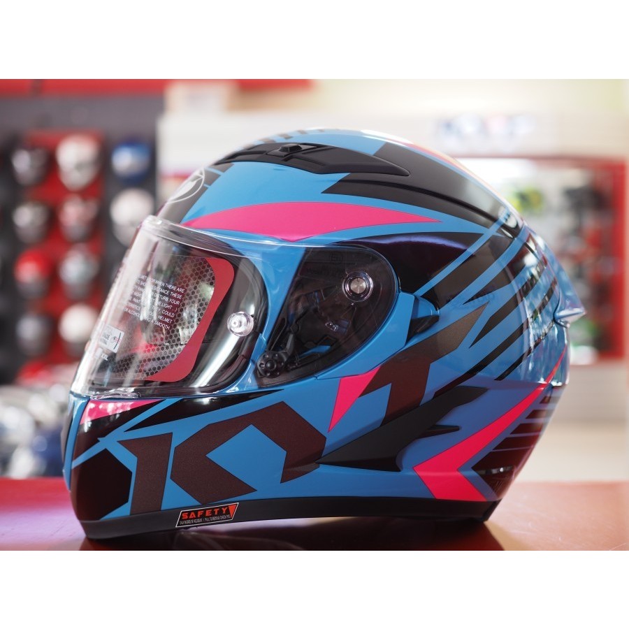 HELM KYT Falcon FR Radiant Sky Blue Fuxia HELM FULL FACE