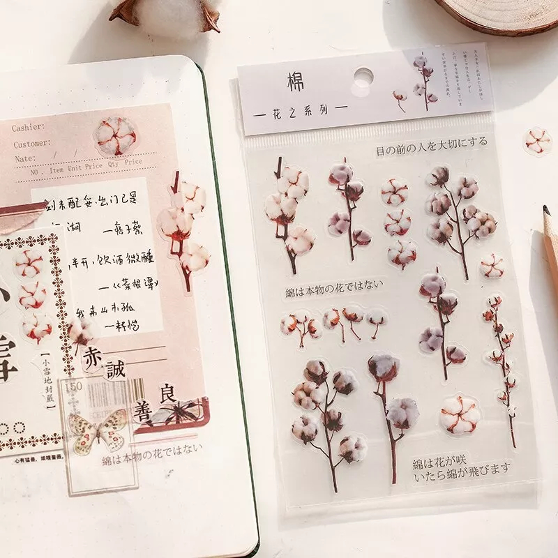 

Transparant Flowers PET Waterproof Sticker Sheet