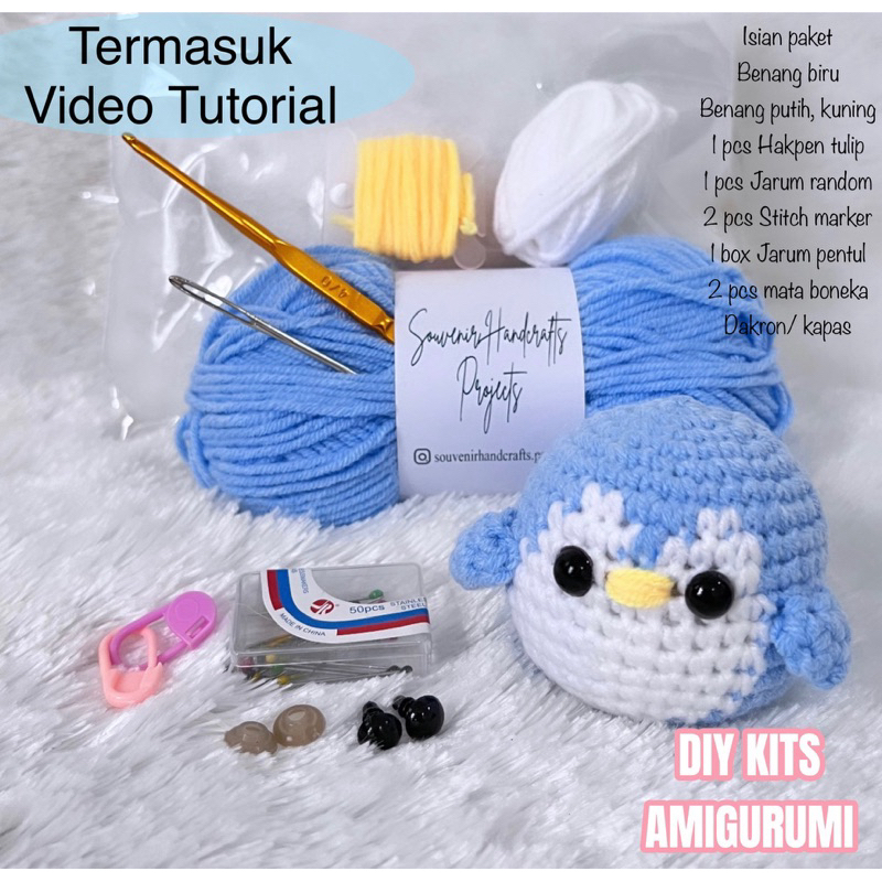 Paket Rajut Amigurumi - DIY Kits Crochet Penguin - DIY Crochet Kit Amigurumi Koala - DIY Crochet Bee