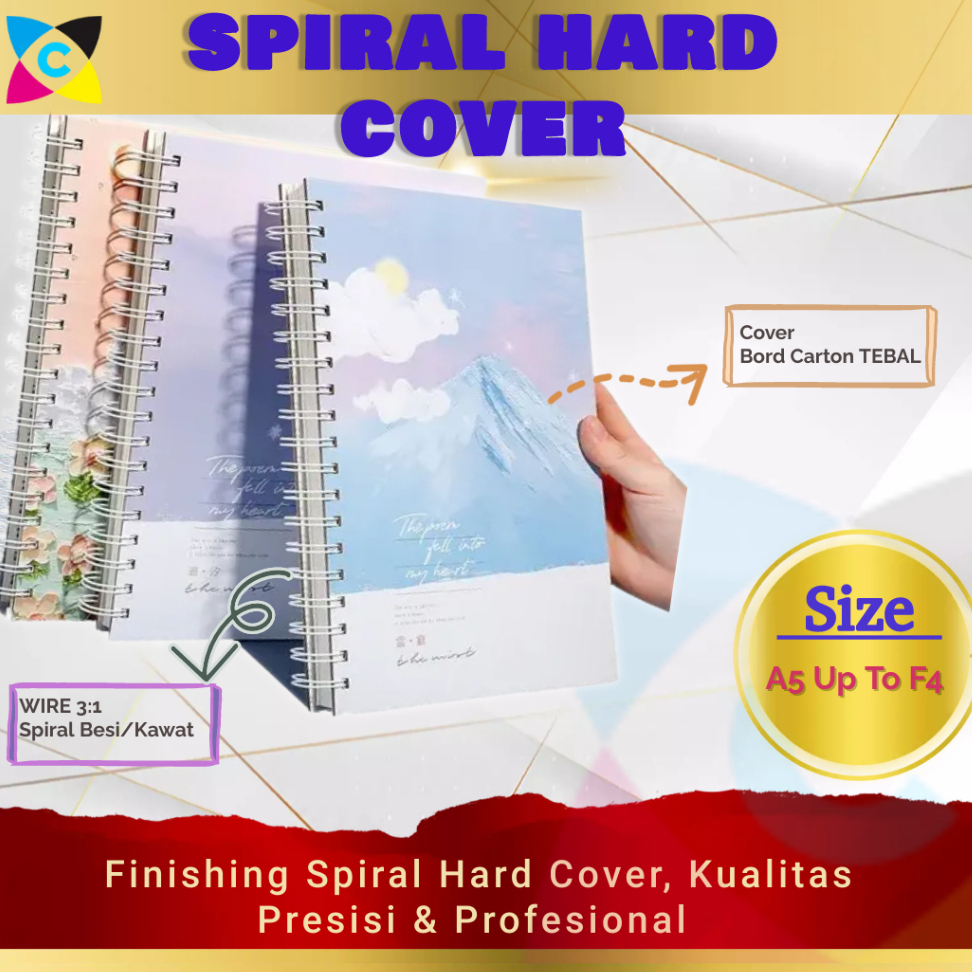 

FINISHING JILID SPIRAL HARD COVER Ukuran (A5,B5,A4,F4)