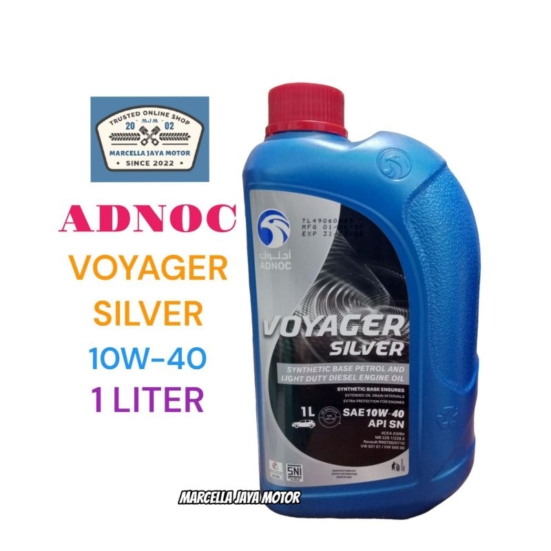 OLI ADNOC VOYAGER SILVER 10W 40 1 LITER OLI MOTOR MATIC MURAH 1LITER OLI MOTOR 4T