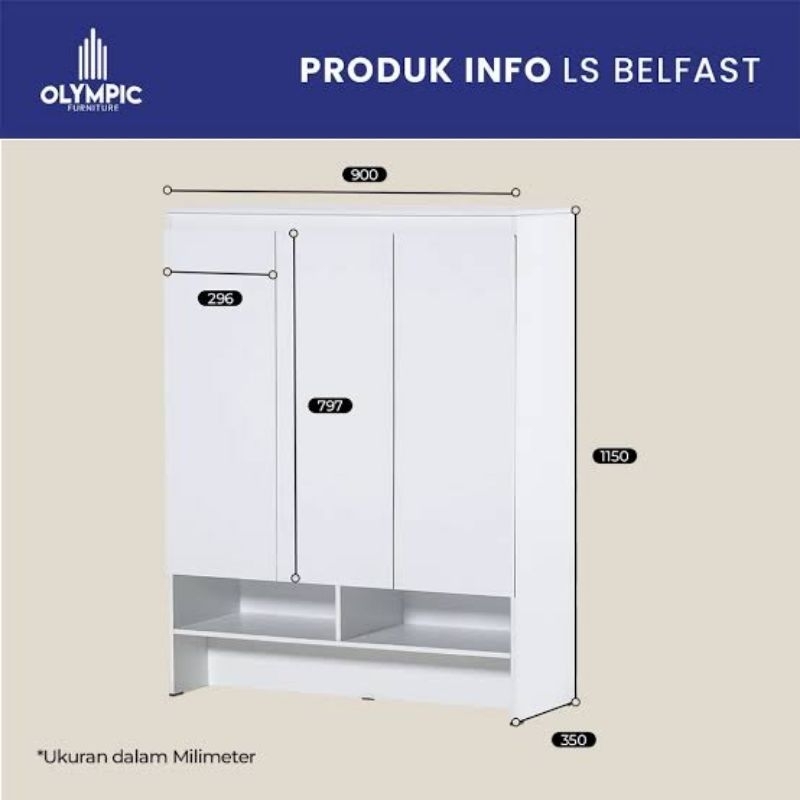 Lemari sepatu rak sepatu LS Belfast ( Order khusus bandung kirim kurir toko )