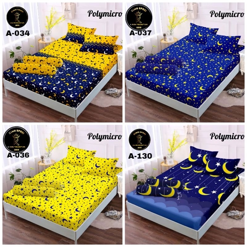 Jual murah sarung busa resleting motif random bulan bintang ukuran king 180x200 tinggi 20 cm/ sprei 