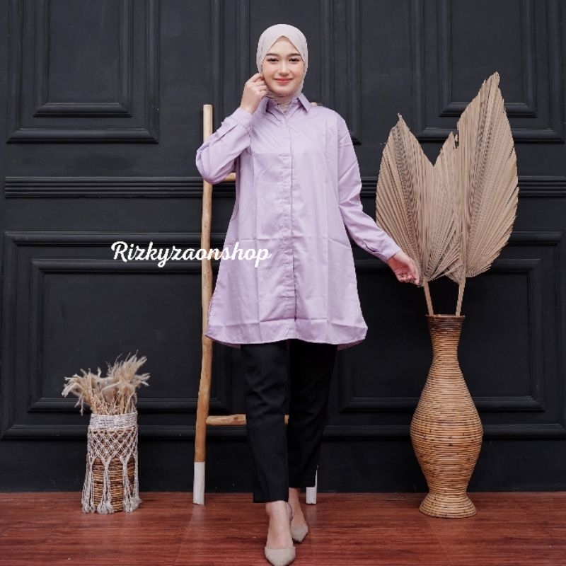 PREMIUM Tunik ice blue/Tunik biru muda/atasan wanita/Tunik jumbo/Tunik toyobo Sabtu minggu ada