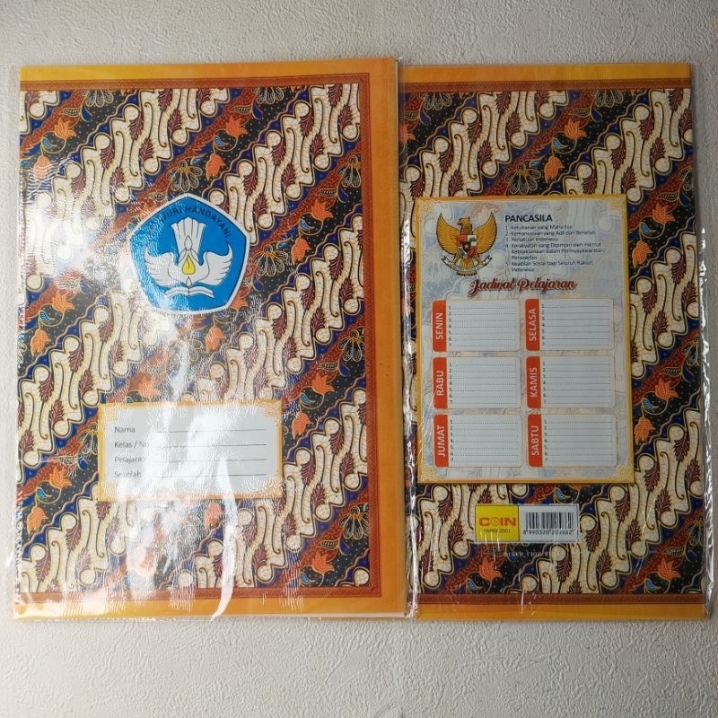

Sampul buku batik nama pancasila ukuran BOXY/perpak