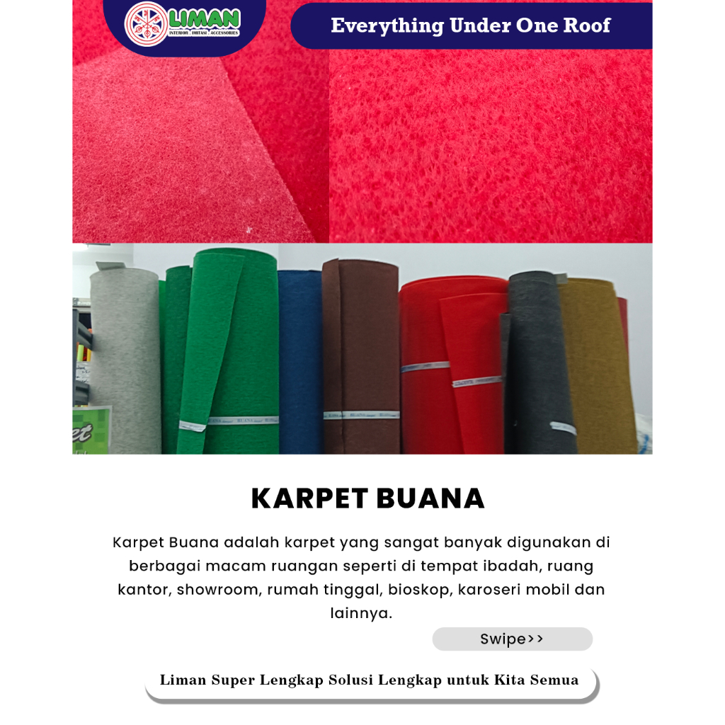 Karpet Lantai Buana(Lebar 2 Meter) / Karpet Panggung Meteran
