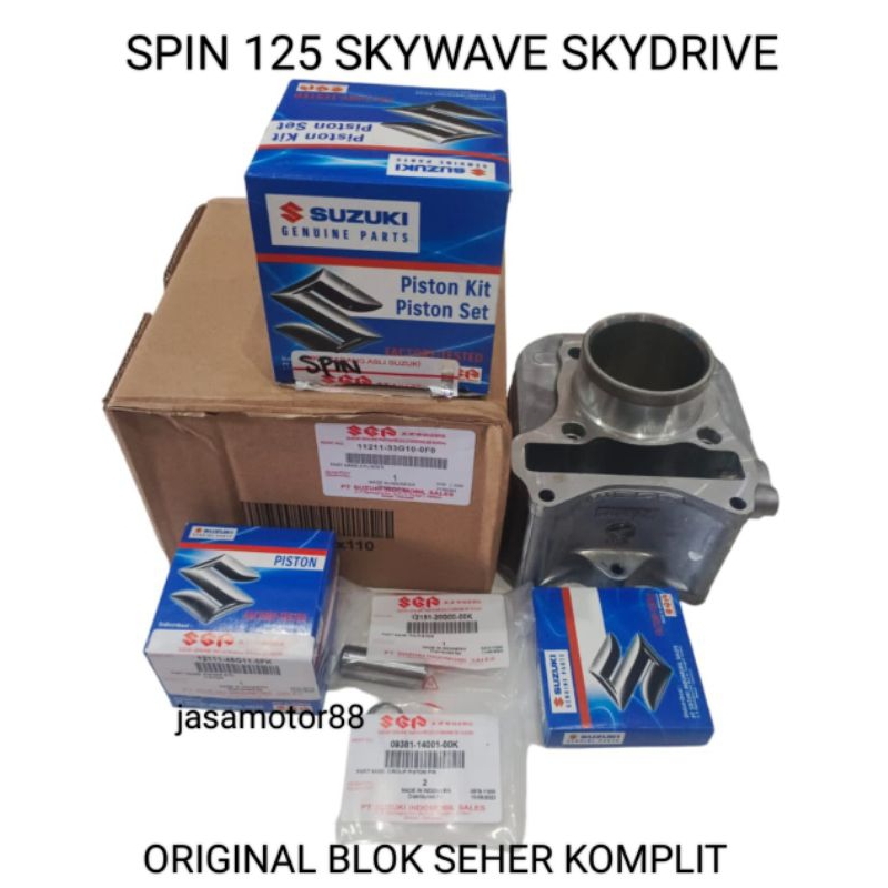 BLOK SEHER KOMPLIT PLUS PISTON SPIN 125 SKYDRIVE SKYWAVE ORIGINAL
