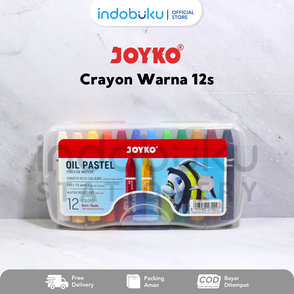 

Crayon Warna 12s | Joyko Oil Pastel OP-12S