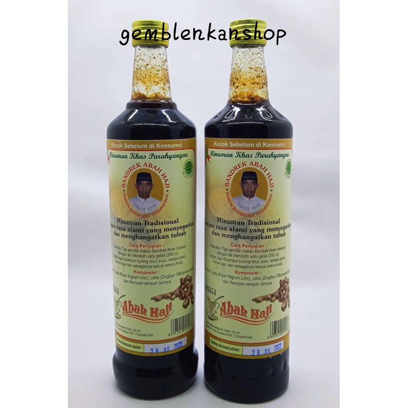 

Bandrek Abah asli ciwidey halal isi 750ml