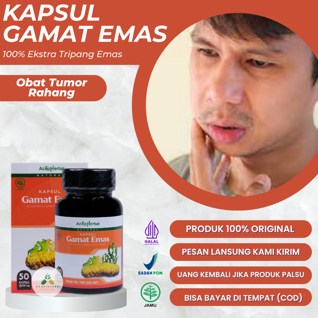 Gamat Emas Kapsul - Obat Tumor Rahang, Kanker Rahang, Benjolan Di Rahang, Benjolan Di Bawah Leher, K