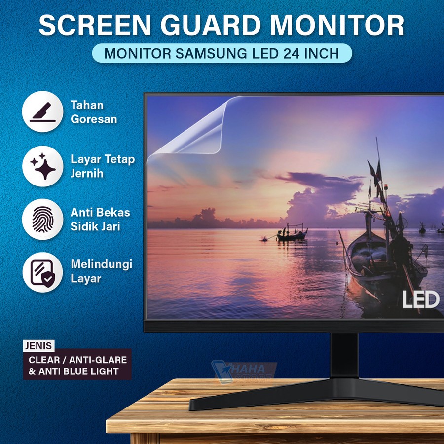 Anti Gores Layar Monitor Samsung 24 inch 75Hz S24R350 LED Screen Guard Layar PC Protector Pelindung 