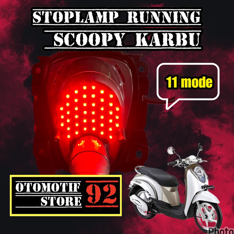 Stoplamp running scoopy karbu ( WAJIB DC )