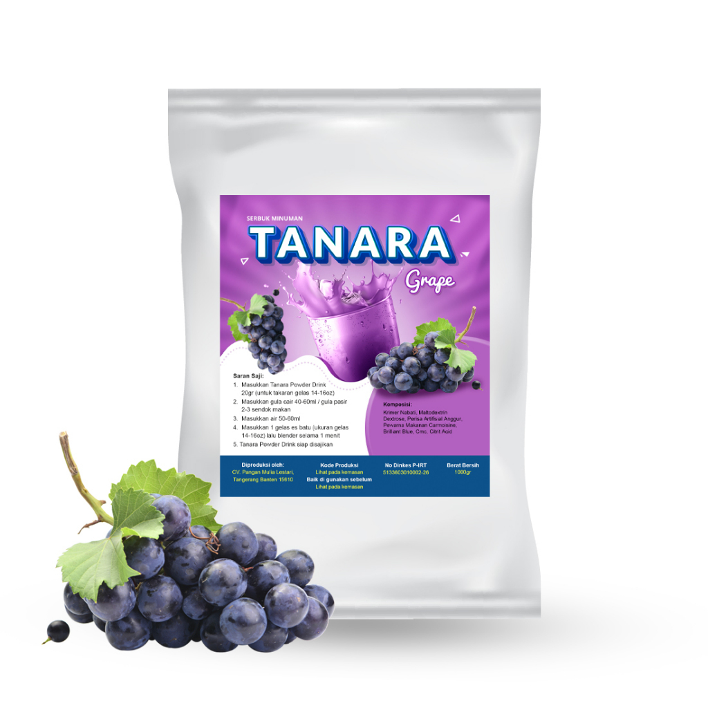 

Bubuk Grape 1kg - Minuman Aneka Rasa Anggur 1 Kg - Tanara powder