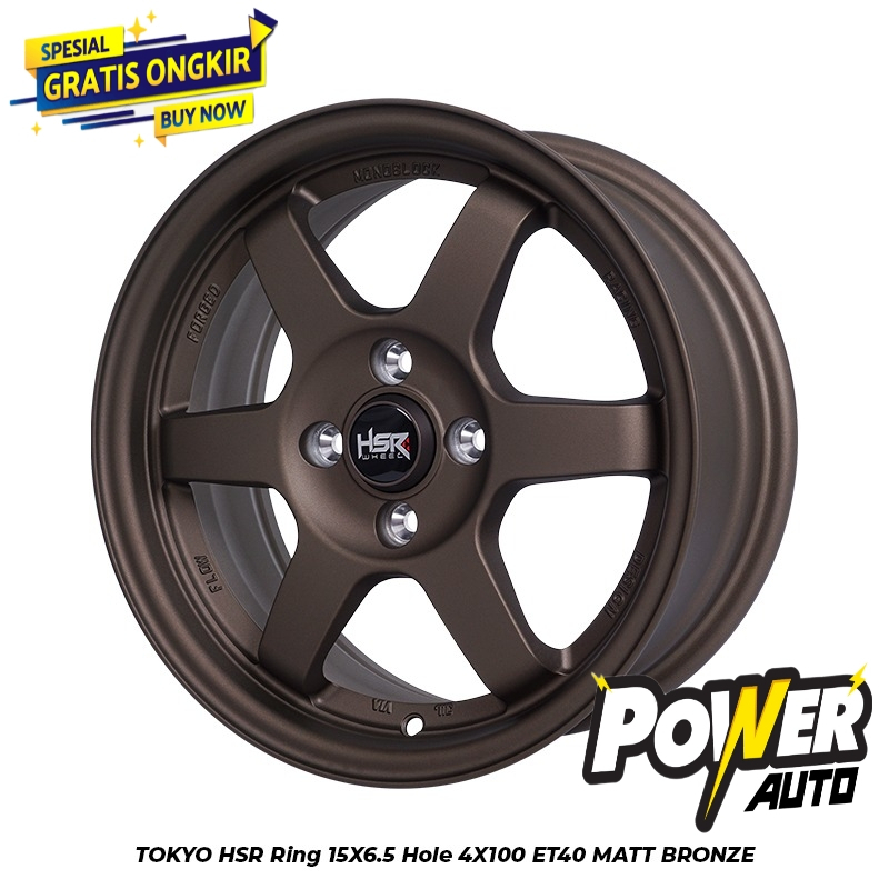 velg hsr wheel tipe TOKYO ring15x6,5 Single Pcd 4x100 Brio Sigra