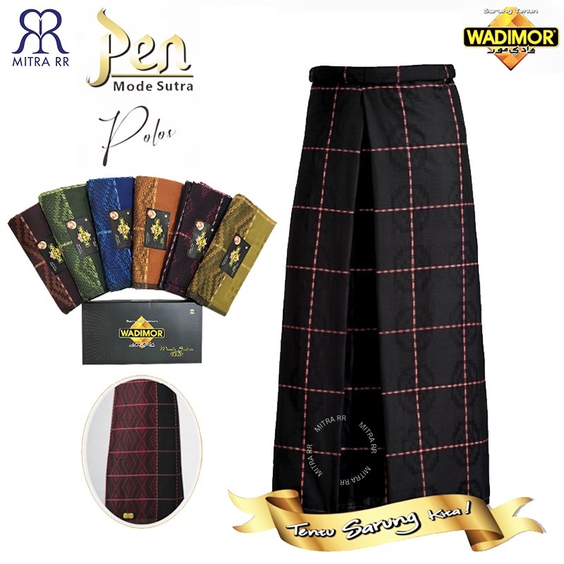 Sarung Wadimor Pen Mode Sutra Polos | Sarung Tenun Dewasa Motif Kotak