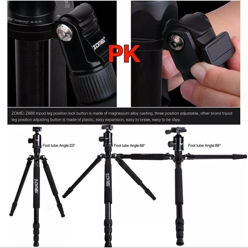 Zomei Z818 Professional Tripod Monopod for Camera DSLR & Mirrorless