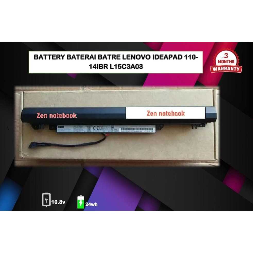 Battery Batre Batre LENOVO L15C3A03 IDEAPAD 110-14IBR