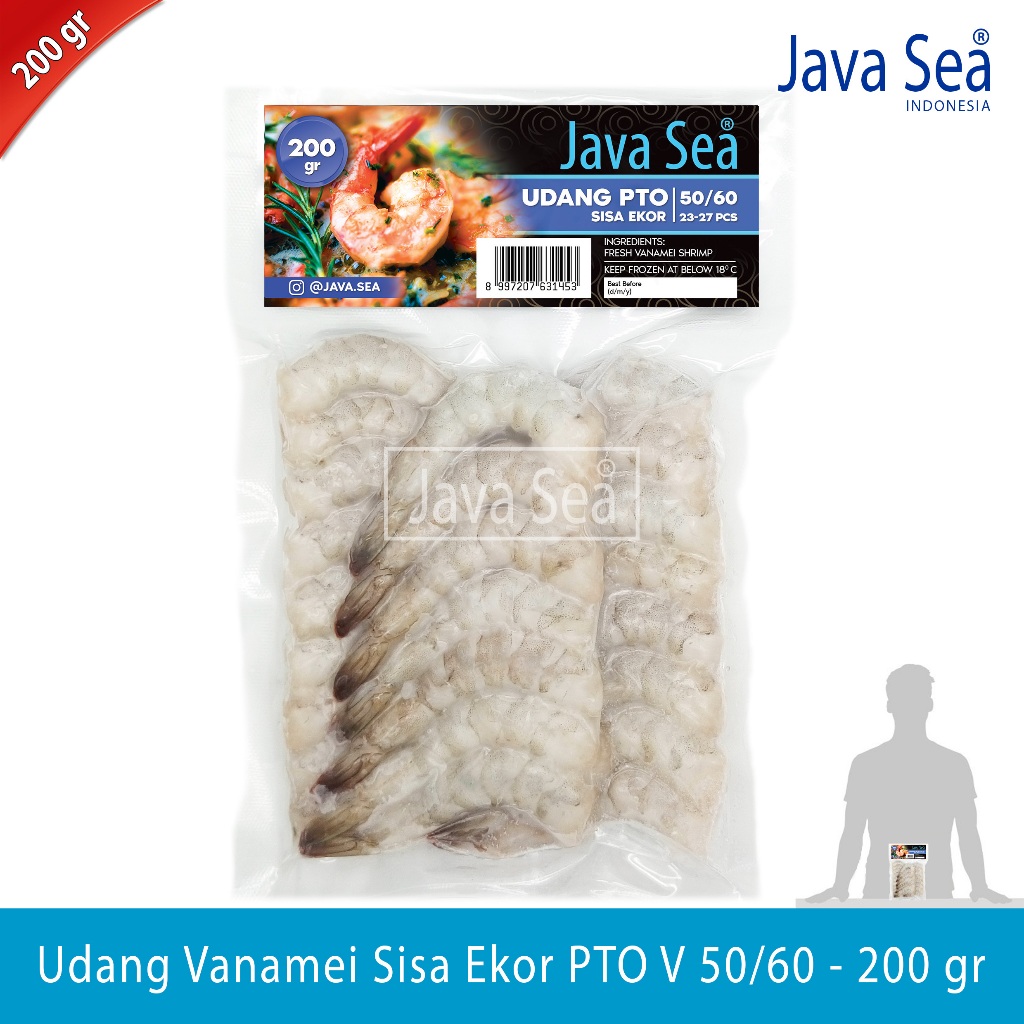 

Udang Vanamei Sisa Ekor PTO V 50/60 pack 200gr Java Sea