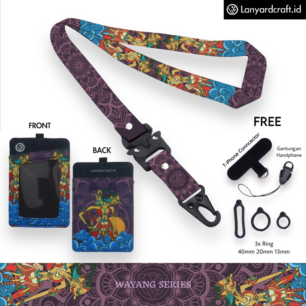 

LC.ID Lanyard Craft Wayang V1 Gantungan Tali Holder Card Printing - Wayang Series