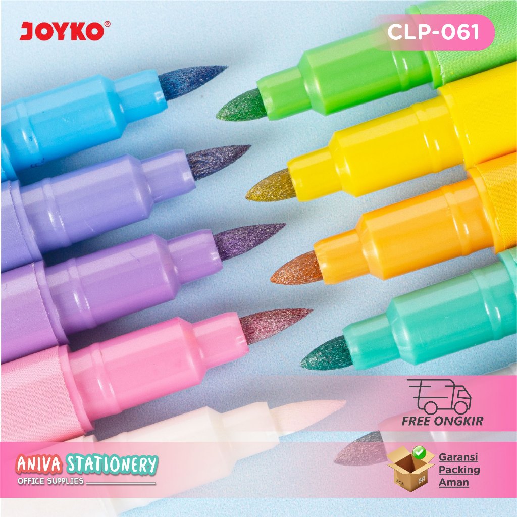 

JOYKO METALLIC COLOR BRUSH PEN PENA KUAS WARNA DUAL TIP CLP-061