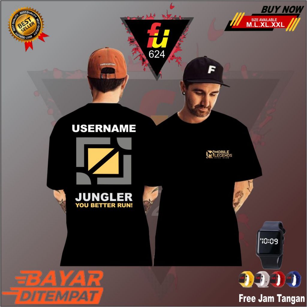 T-SHIRT KAOS MOBILE LEGEND JUNGLER || KAOS MOBILE LEGEND || KAOS DISTRO || KAOS ANAK || KAOS DEWASA
