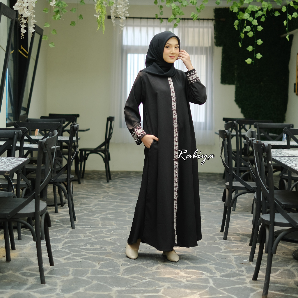 Abaya Bordir Gamis Arab Hitam Abaya Hitam Turkey Bordir Terlaris